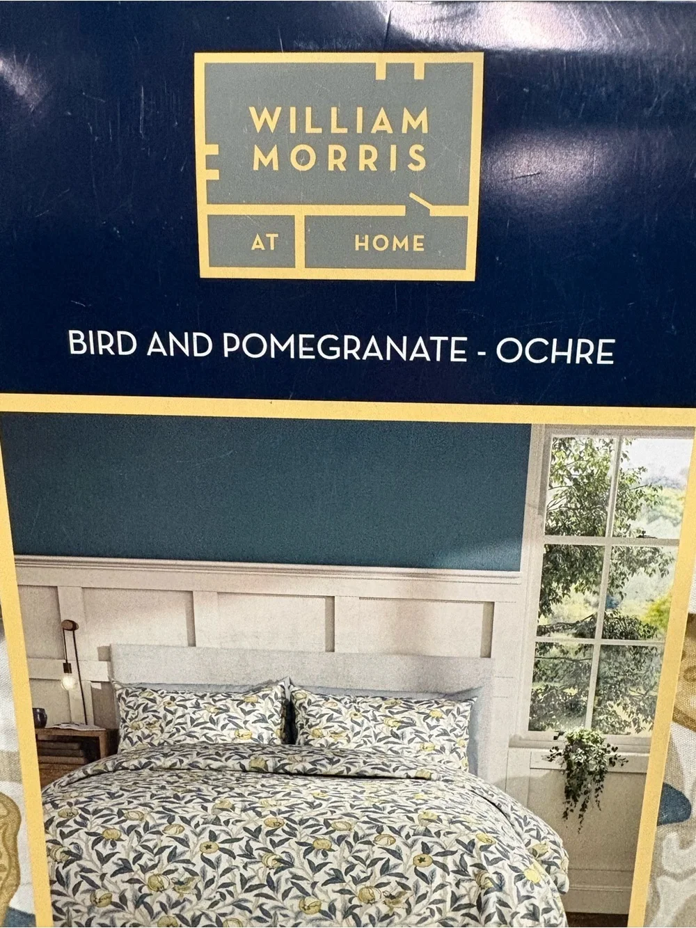 NEW William Morris King Duvet-BIRD AND POMEGRANATE - OCHRE Pattern- 3 piece set